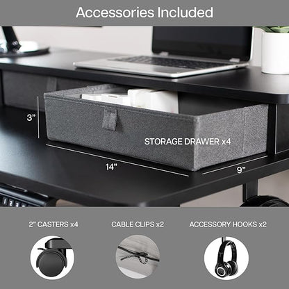 VIVO Electric Mobile Corner 75 x 63 inch 2 Tier Stand Up L-Shaped Desk - Image 8
