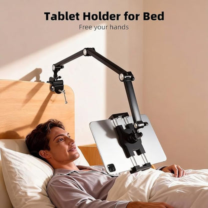 ZUZUXI Tablet Stand Holder for Desk and Bed, Adjustable Aluminum Foldable Arm - Image 3