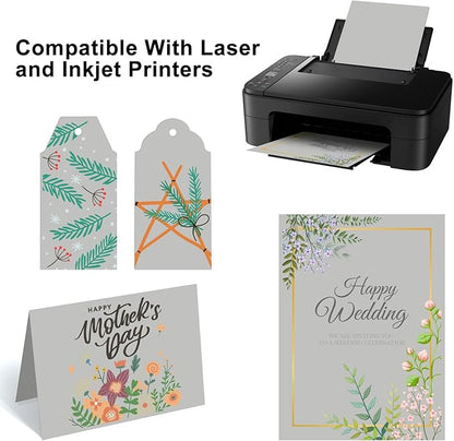 OcePor 50 Sheets Grey Cardstock Paper, Colored Printer Paper 8.5 x 11, Card - Image 5