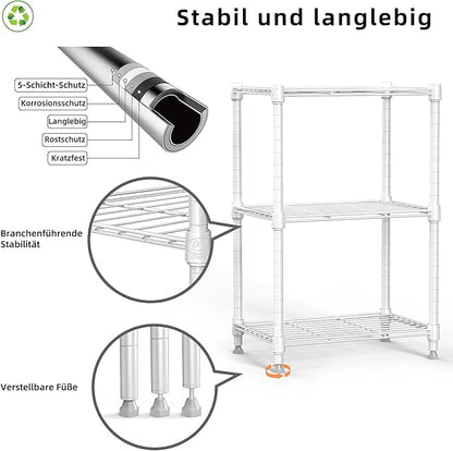 M MZG 450 lbs Wire Storage Shelving 3-Tier Utility Shelving Unit Steel - Image 4