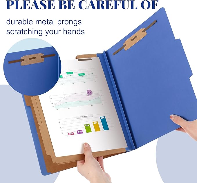 Skyygemm 24 Pcs Classification Folders Letter Size, 3 Divider Pressboard File - Image 4