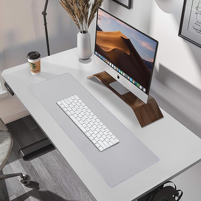 ALOANES Silvery Waterproof Desk Mat, Large Mouse Pad - Image 7