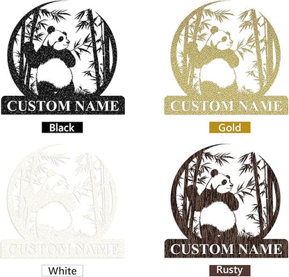 Personalized Panda Metal Sign | Family Name Sign | Panda Home Decor | Custom - Image 9
