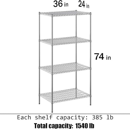 Regal Altair 24" Deep x 36" Wide x 74" Height Wire Shelving Kit | 4-Tier | NSF - Image 3