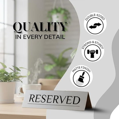 6 Reserved Table Signs – Silver Stainless Steel | Elegant, Durable & Reusable - Image 6