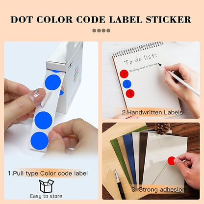 PARLAIM 2 Rolls 2000PCS 3/4" Round Circle Color-Code Dot Stickers, 2 Color - Image 3