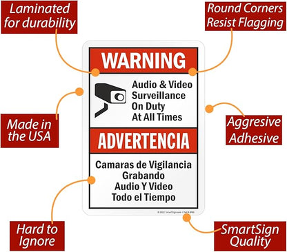 SmartSign 10 x 7 inch “Warning - Image 4