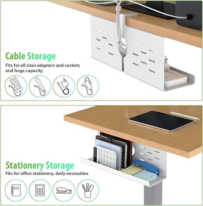 KEEGH 16" Under Desk Cable Management Tray, 2 Pack Desk Cord Organizer Upgrade - Image 4