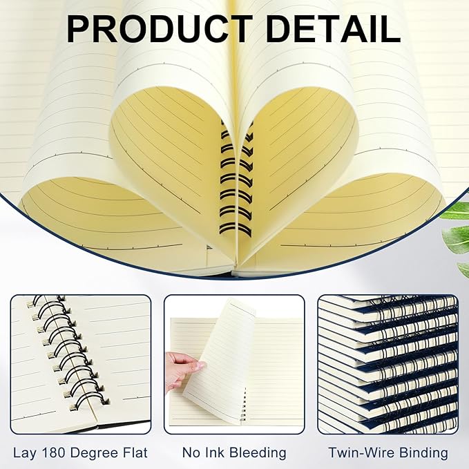 Yahenda 108 Pcs Spiral Notebook Bulk A5 Journal Lined 8.3'' x 5.5'' Writing - Image 3