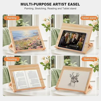Tabletop Easel for Painting, 13.8"x11.4" Adjustable Portable Art Easel Includes - Image 9