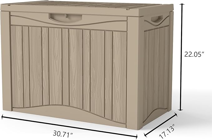 Decksplore 50 Gallon Outdoor Storage Box Waterproof Lockable Resin Deck Box - Image 3