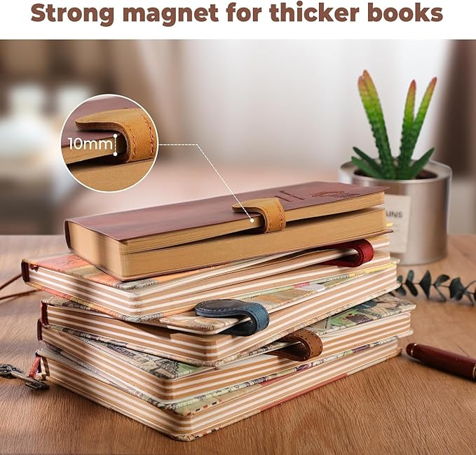 Artlaza Personalized Magnetic Leather Bookmark, 26 Letter Custom Leather - Image 6