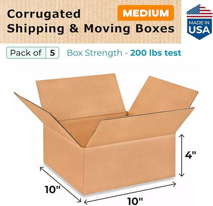 Medium Moving & Shipping Boxes 10 x 10 x 4 inches - Image 2