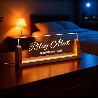 Custom Name Plate for Desk, Personalized Light Up Acrylic Desk Name Plate - Image 6
