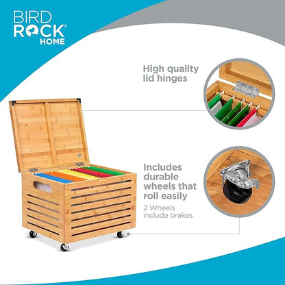 BIRDROCK HOME Rolling File Storage Organizer Box - Image 3