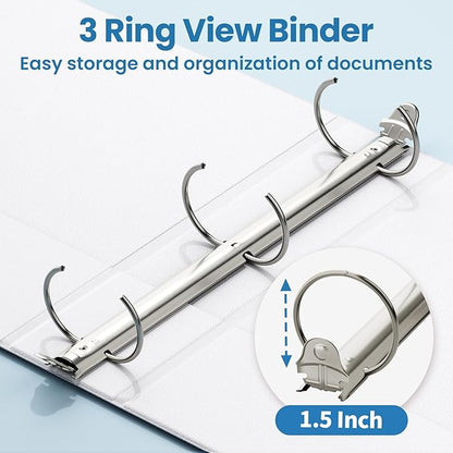 SUNEE 3 Ring Binders 1.5 Inch 10 Pack - Image 3