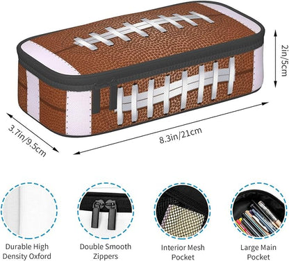 American Football Ball Texture Pencil Case Big Capacity Storage Pencil Pouch - Image 6