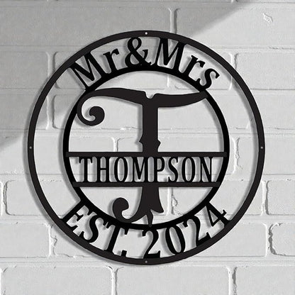 Custom Metal Signs | Personalized Monogram Name Sign | Outdoor Wall Art by AVAGift
