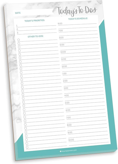bloom daily planners Undated Daily Timed to-Do List Pad by bloomdailyplanners