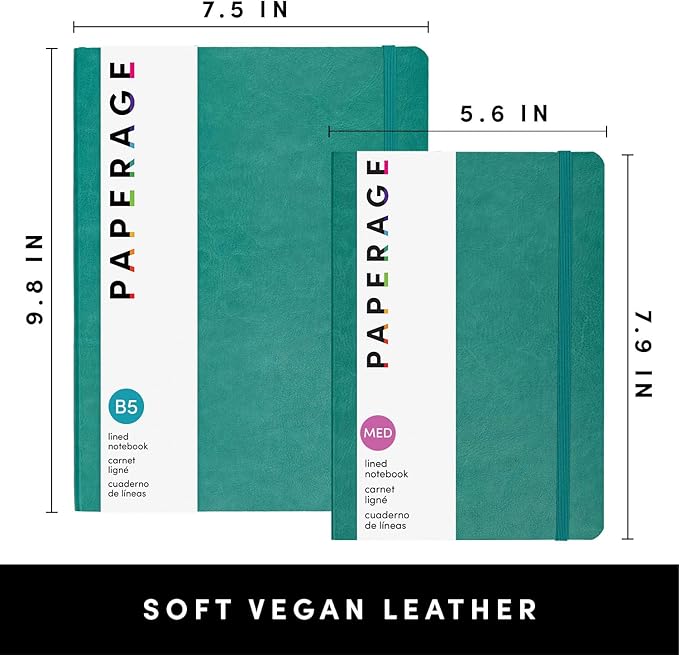 PAPERAGE Softcover Lined Journal Notebook, 176 Pages, Large B5 College Ruled - Image 2