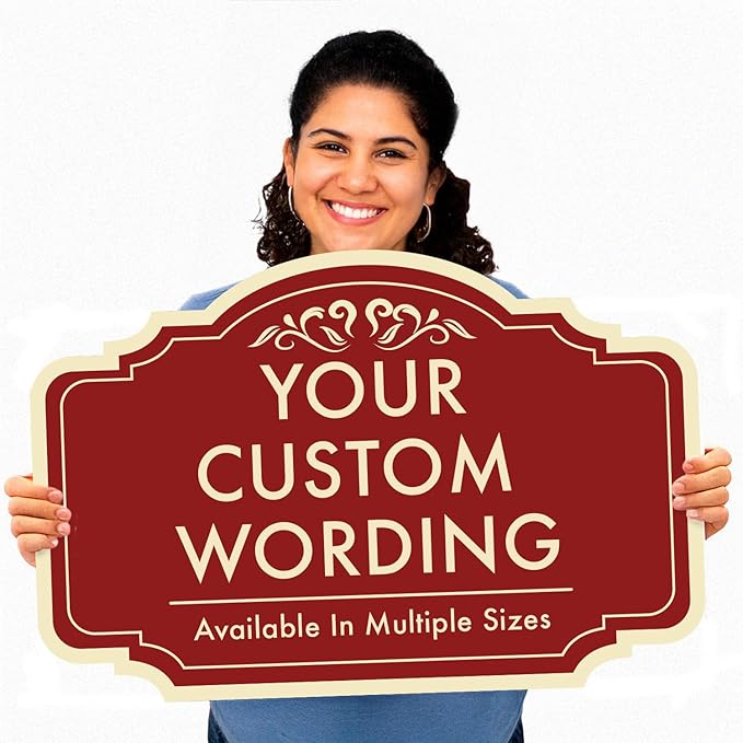 Custom Red Decorative Outdoor Metal Sign, Personalized Aluminum Design 2 Red - Image 8
