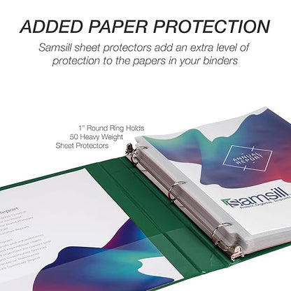 Samsill 1 Inch 3 Ring Binder, Made in USA, Economy Round Ring, 200 Sheet - Image 7