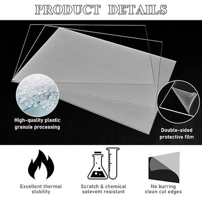 Roowest 2 Pcs 18 x 36 Inch, 1/4 Inch Thick Clear Acrylic Plexiglass Sheets - Image 3