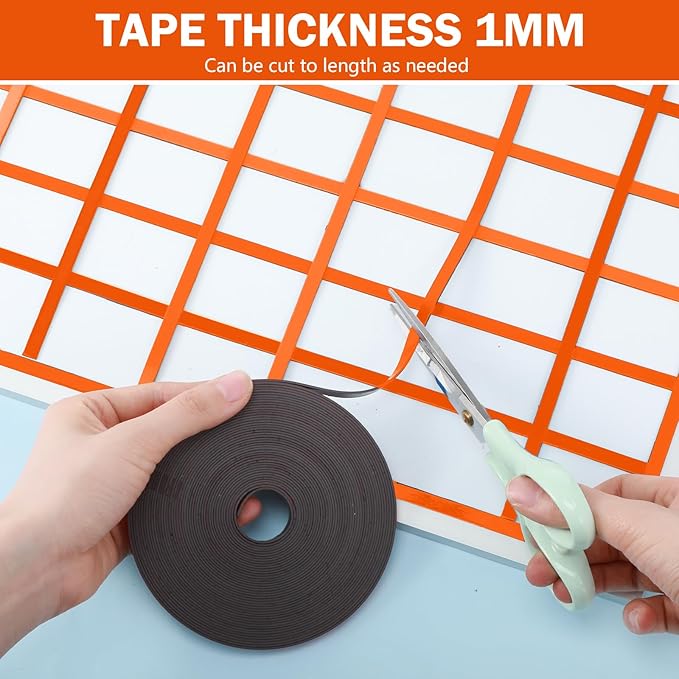 AmazingSpark Magnetic Tape Roll Thin Strips, 0.39 Inch x 66 Feet Magnetic Board - Image 5