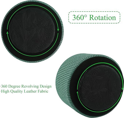 Hennaja Round Leather Art Supply Organizer, Remote Control Holder, 360 Degree - Image 4