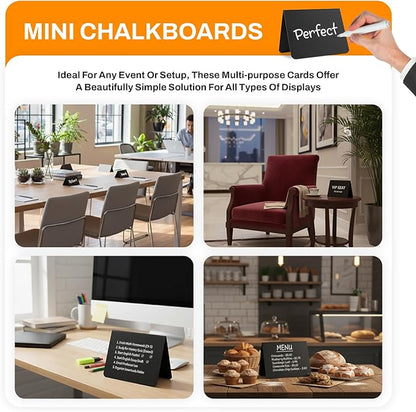 12 Pack Mini Chalkboard Signs for Food, 4”x3” Small Reusable Chalk Board Signs - Image 7