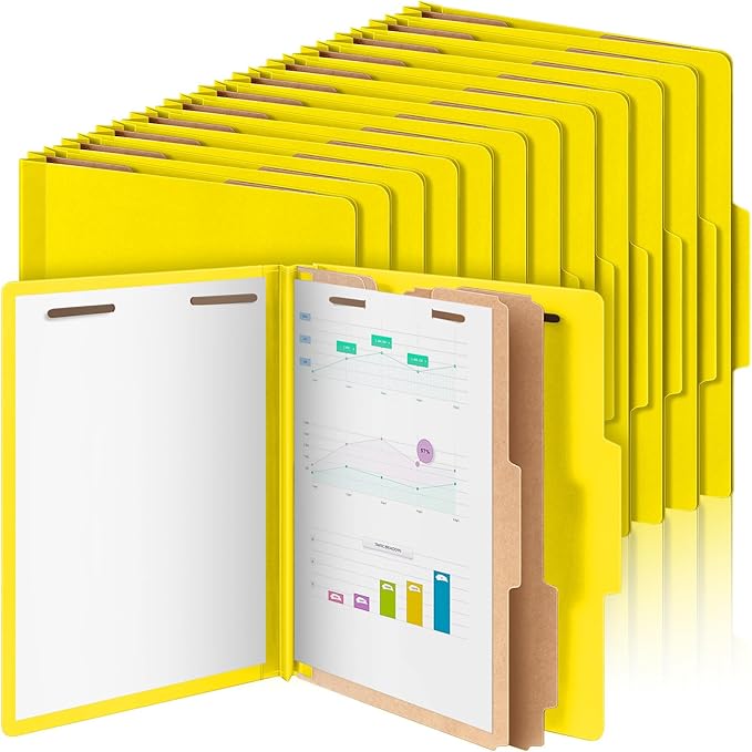 Skyygemm 36 Pcs Classification Folders Letter Size, 2 Divider Pressboard File by Skyygemm