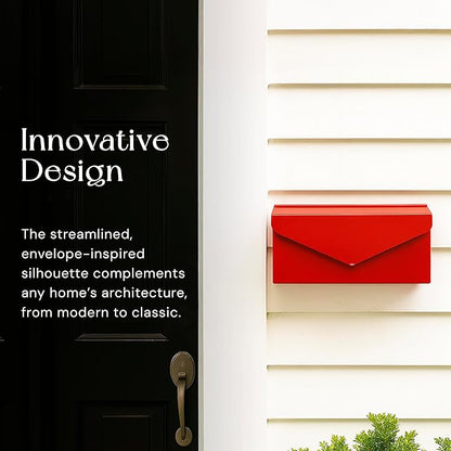 NACH Red Envelope Wall Mount Mailbox, Rust Resistant Metal Mailbox, Mailboxes - Image 3