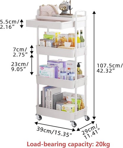 Calmootey 4-Tier Rolling Utility Cart - Image 5