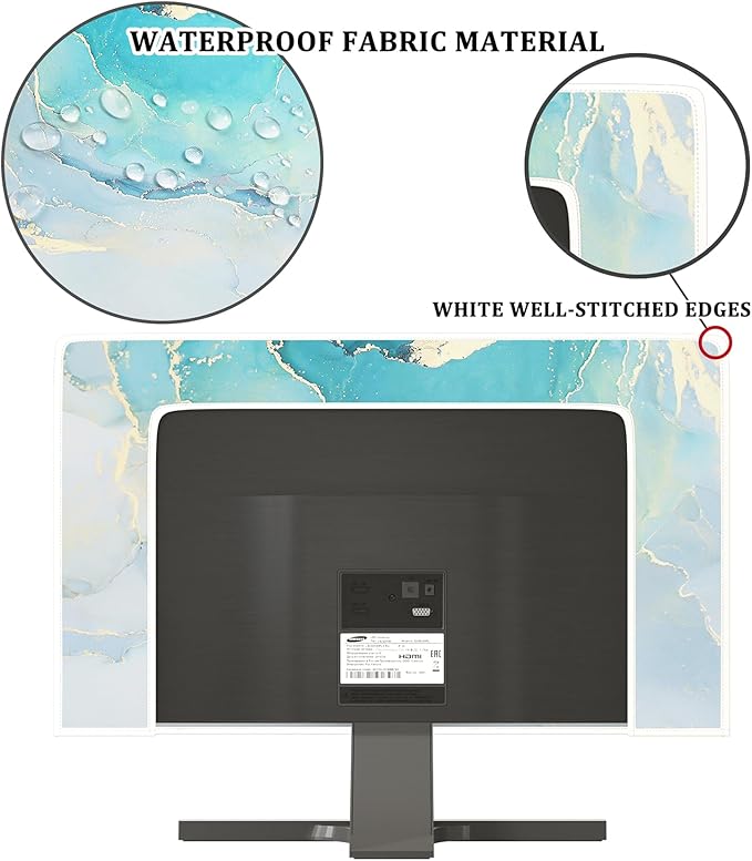 Baocicco Blue Green Marble TV Display Screen Cover 65 Inch Creative Anti-Static - Image 3