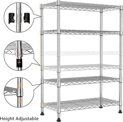 M MZG 1000 lbs Storage Shelving Steel Heavy Duty 4-Tier Utility Shelving Unit - Image 5