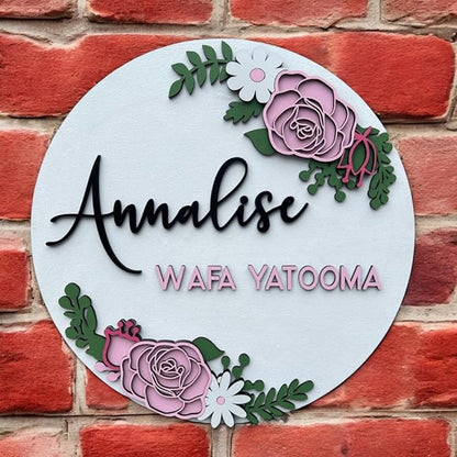 Personalized name wall decor for girls room, Newborn Girl Nursery Decor - Image 2