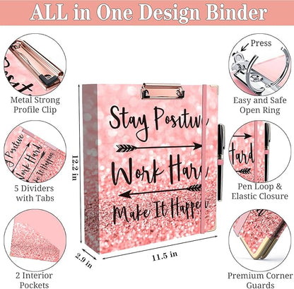 Lateefah 3 Ring Binder, 2 Inch Binder Organizer - Image 5