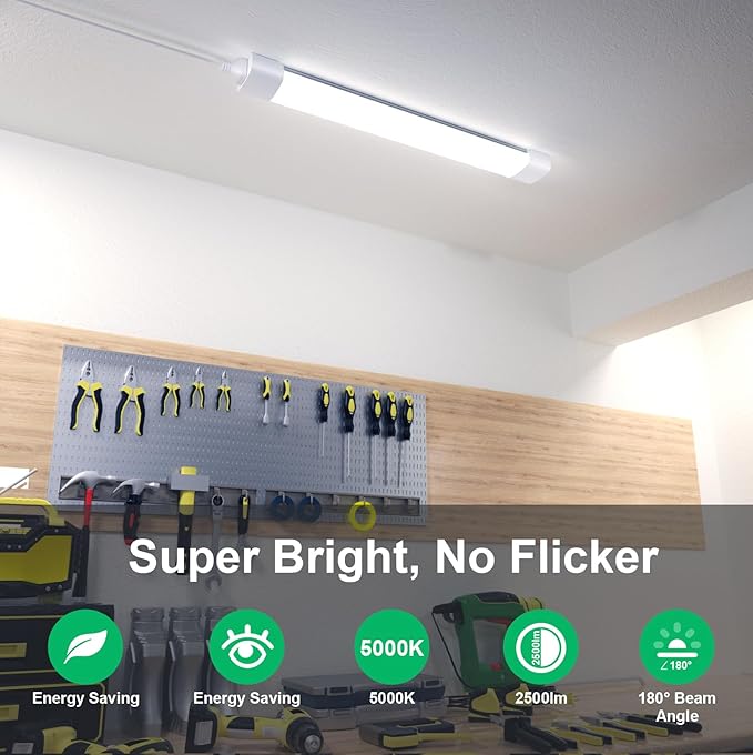 Modlicht LED Shop Light Fixture, 2FT Linkable 18W Plug in Wall Light, 5000K - Image 2