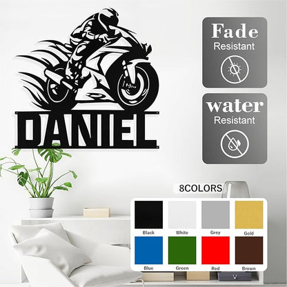 Custom Motorcycle Metal Signs Personalized Dirt Biker Name Sign Custom Garage - Image 4