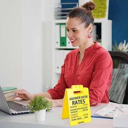 Smilelife Funny Office Cubicle Decor Answer Desk Rates Desk Sign Team Office - Image 5