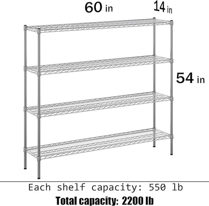 Regal Altair 14" Deep x 60" Wide x 54" Height Wire Shelving Kit | 4-Tier | NSF - Image 3