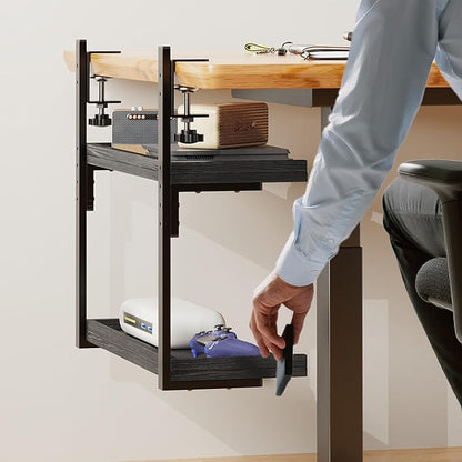 ART-GIFTREE Clamp On Desk Shelf 2-Tier, 16.5 in Wood Shelving Unit - Image 5