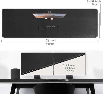 CENNBIE Leather Desk Mat Large, Extended Non-Slip Mouse Pad, Waterproof PU - Image 2