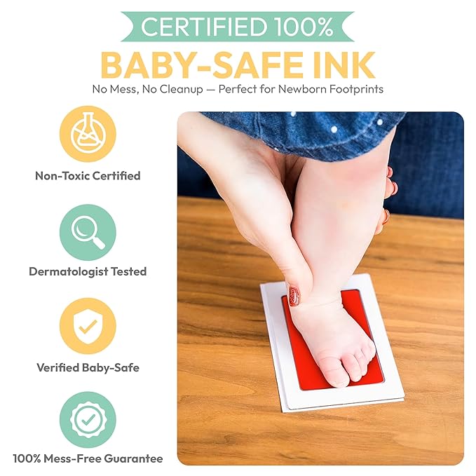 Clean Touch Ink Pad for Baby Handprints and Footprints – Inkless Infant Hand & - Image 3
