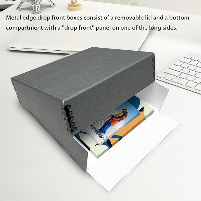 Lineco Museum Archival Storage Box, 14.75x18.75x3 in. Drop Front Design. - Image 5