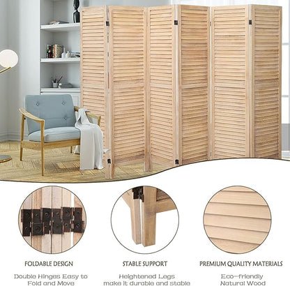 6 Panel Room Dividers and Folding Privacy Screens, Divider - Image 7