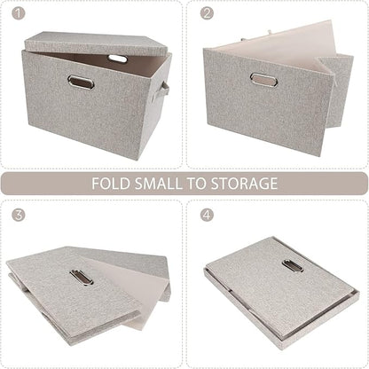 Graciadeco Large 17" 36 Quart Collapsible Stackable Storage Bins - Image 5