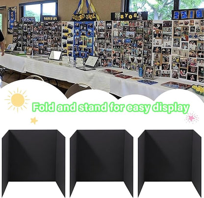 3-Pack Black Trifold Display Boards, 24 x 16 Inches Tri-Fold Corrugated - Image 3