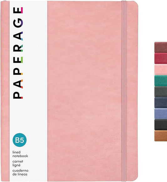 PAPERAGE Softcover Lined Journal Notebook, 176 Pages, Large B5 College Ruled by PAPERAGE