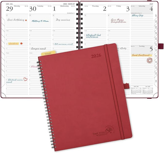 POPRUN 2026 Planner with Hourly Schedule, Vertical Layout by POPRUN